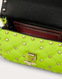 WOMEN'S VALENTINO GARAVANI MICRO ROCKSTUD SPIKE FLUO CALFSKIN BAG SS20 RUNWAY PREVIEW LIME