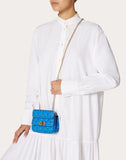 WOMEN'S VALENTINO GARAVANI MICRO ROCKSTUD SPIKE FLUO CALFSKIN BAG SS20 RUNWAY PREVIEW NEON BLUE