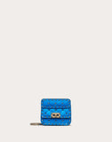 WOMEN'S VALENTINO GARAVANI MICRO ROCKSTUD SPIKE FLUO CALFSKIN BAG SS20 RUNWAY PREVIEW NEON BLUE