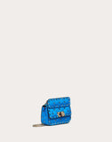 WOMEN'S VALENTINO GARAVANI MICRO ROCKSTUD SPIKE FLUO CALFSKIN BAG SS20 RUNWAY PREVIEW NEON BLUE