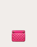 WOMEN'S VALENTINO GARAVANI MINI ROCKSTUD SPIKE FLUO CALFSKIN BAG SS20 RUNWAY PREVIEW AZALEA