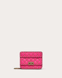 WOMEN'S VALENTINO GARAVANI MINI ROCKSTUD SPIKE FLUO CALFSKIN BAG SS20 RUNWAY PREVIEW AZALEA