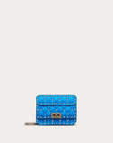 WOMEN'S VALENTINO GARAVANI MINI ROCKSTUD SPIKE FLUO CALFSKIN BAG SS20 RUNWAY PREVIEW NEON BLUE