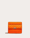 WOMEN'S VALENTINO GARAVANI MEDIUM ROCKSTUD SPIKE FLUO CALFSKIN BAG SS20 RUNWAY PREVIEW FLORESCENT ORANGE