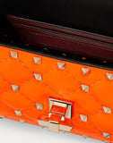 WOMEN'S VALENTINO GARAVANI MICRO ROCKSTUD SPIKE FLUO CALFSKIN BAG SS20 RUNWAY PREVIEW FLORESCENT ORANGE