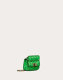 WOMEN'S VALENTINO GARAVANI MICRO ROCKSTUD SPIKE FLUO CALFSKIN BAG SS20 RUNWAY PREVIEW FLUORESCENT GREEN