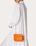 WOMEN'S VALENTINO GARAVANI MINI ROCKSTUD SPIKE FLUO CALFSKIN BAG SS20 RUNWAY PREVIEW FLORESCENT ORANGE
