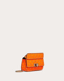 WOMEN'S VALENTINO GARAVANI MINI ROCKSTUD SPIKE FLUO CALFSKIN BAG SS20 RUNWAY PREVIEW FLORESCENT ORANGE