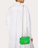 WOMEN'S VALENTINO GARAVANI MINI ROCKSTUD SPIKE FLUO CALFSKIN BAG SS20 RUNWAY PREVIEW FLUORESCENT GREEN