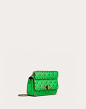 WOMEN'S VALENTINO GARAVANI MINI ROCKSTUD SPIKE FLUO CALFSKIN BAG SS20 RUNWAY PREVIEW FLUORESCENT GREEN