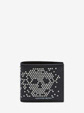 MEN'S ALEXANDER McQUEEN STUDDED LEATHER BILLFOLD WALLET BLACK