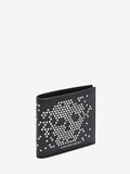 MEN'S ALEXANDER McQUEEN STUDDED LEATHER BILLFOLD WALLET BLACK