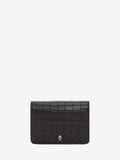 MEN'S ALEXANDER McQUEEN EMBOSSED CROC BUSINESS CARDHOLDER BLACK