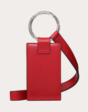 MEN'S VALENTINO GARAVANI VLTN PHONE CASE WITH NECK STRAP RED
