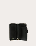 WOMEN'S VALENTINO GARAVANI VLOGO INLAY ZIPPERED WALLET BLACK