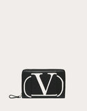 WOMEN'S VALENTINO GARAVANI VLOGO INLAY ZIPPERED WALLET BLACK