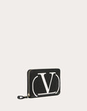 WOMEN'S VALENTINO GARAVANI VLOGO INLAY ZIPPERED WALLET BLACK