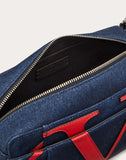 MEN'S VALENTINO GARAVANI DENIM VLOGO BELT BAG DARK BLUE