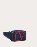 MEN'S VALENTINO GARAVANI DENIM VLOGO BELT BAG DARK BLUE