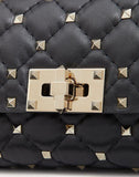 WOMEN'S VALENTINO GARAVANI ROCKSTUD SPIKE NAPPA LEATHER BELT BAG BLACK