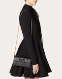 WOMEN'S VALENTINO GARAVANI VSLING GRAINY CALFSKIN WALLET WITH CHAIN STRAP BLACK