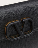 WOMEN'S VALENTINO GARAVANI VSLING GRAINY CALFSKIN WALLET WITH CHAIN STRAP BLACK