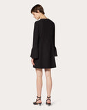 WOMEN'S VALENTINO CREPE COUTURE DRESS BLACK