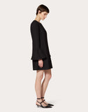 WOMEN'S VALENTINO CREPE COUTURE DRESS BLACK