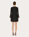 WOMEN'S VALENTINO CRÊPE COUTURE DRESS BLACK