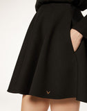 WOMEN'S VALENTINO CRÊPE COUTURE SKIRT BLACK