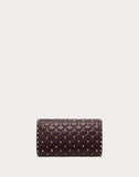WOMEN'S VALENTINO GARAVANI ROCKSTUD SPIKE NAPPA LEATHER CROSSBODY CLUTCH BAG RUBY