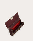 WOMEN'S VALENTINO GARAVANI ROCKSTUD SPIKE NAPPA LEATHER CROSSBODY CLUTCH BAG RUBY