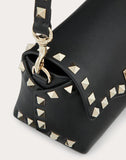 WOMEN'S VALENTINO GARAVANI MINI ROCKSTUD CALFSKIN CROSSBODY BAG BLACK
