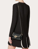 WOMEN'S VALENTINO GARAVANI MINI ROCKSTUD CALFSKIN CROSSBODY BAG BLACK