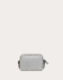 WOMEN'S VALENTINO GARAVANI SMALL ROCKSTUD GRAINY CALFSKIN CROSSBODY BAG PASTEL GRAY