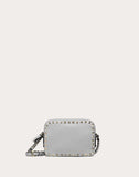 WOMEN'S VALENTINO GARAVANI SMALL ROCKSTUD GRAINY CALFSKIN CROSSBODY BAG PASTEL GRAY
