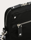 MEN'S VALENTINO GARAVANI SMALL NYLON SHOULDER BAG WITH VLTN RIBBON STRAP BLACK