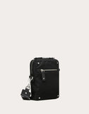 MEN'S VALENTINO GARAVANI SMALL NYLON SHOULDER BAG WITH VLTN RIBBON STRAP BLACK