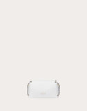 WOMEN'S VALENTINO GARAVANI MINI ROCKSTUD GRAINY LEATHER CROSSBODY BAG WHITE