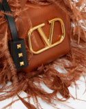 WOMEN'S VALENTINO GARAVANI SMALL VLOGO BUCKET BAG WITH FEATHER DETAILS
