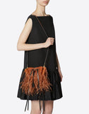 WOMEN'S VALENTINO GARAVANI SMALL VLOGO BUCKET BAG WITH FEATHER DETAILS
