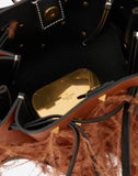 WOMEN'S VALENTINO GARAVANI SMALL VLOGO BUCKET BAG WITH FEATHER DETAILS