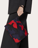 MEN'S VALENTINO GARAVANI CAMOUFLAGE POUCH NAVY/ RED