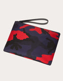 MEN'S VALENTINO GARAVANI CAMOUFLAGE POUCH NAVY/ RED