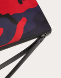 MEN'S VALENTINO GARAVANI CAMOUFLAGE POUCH NAVY/ RED