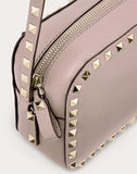 WOMEN'S VALENTINO GARAVANI SMALL ROCKSTUD GRAINY CALFSKIN CROSSBODY BAG WATER ROSE