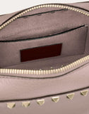 WOMEN'S VALENTINO GARAVANI SMALL ROCKSTUD GRAINY CALFSKIN CROSSBODY BAG WATER ROSE