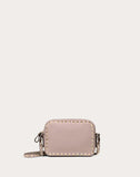 WOMEN'S VALENTINO GARAVANI SMALL ROCKSTUD GRAINY CALFSKIN CROSSBODY BAG WATER ROSE