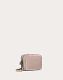 WOMEN'S VALENTINO GARAVANI SMALL ROCKSTUD GRAINY CALFSKIN CROSSBODY BAG WATER ROSE