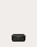 WOMEN'S VALENTINO GARAVANI MINI ROCKSTUD GRAINY CALFSKIN CROSSBODY BAG BLACK